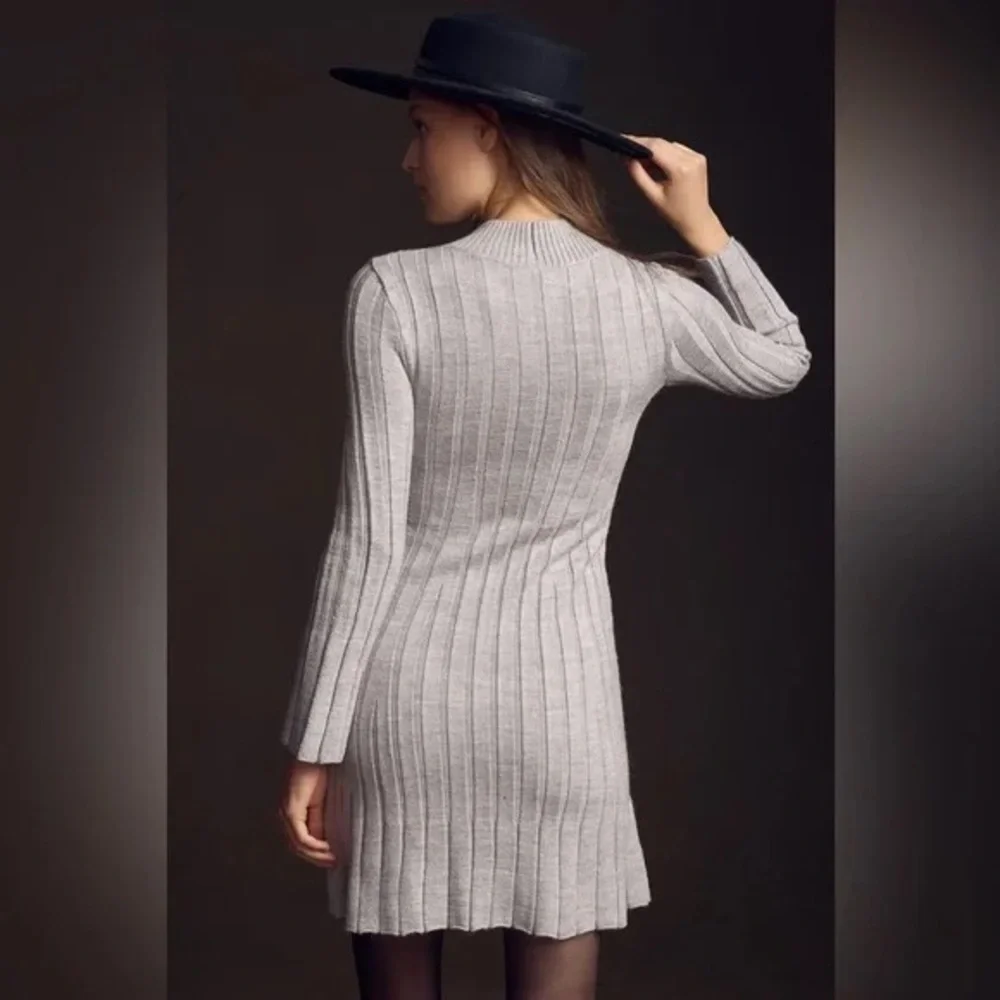 Anthropologie | By Anthropologie Long-Sleeve A-Line Sweater Mini Dress Plus - Picture 3 of 6